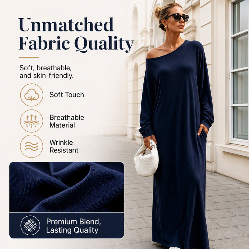 Women's Off-Shoulder Long Sleeve Maxi Dress