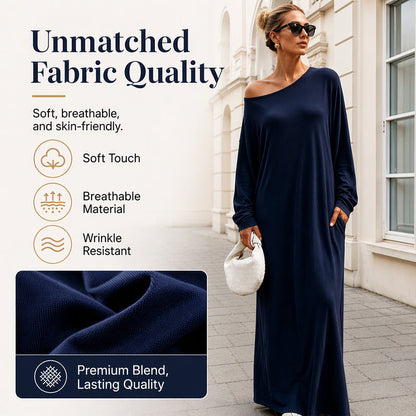 Women's Off-Shoulder Long Sleeve Maxi Dress