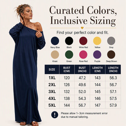 Women's Off-Shoulder Long Sleeve Maxi Dress