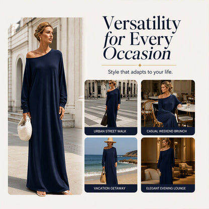 Women's Off-Shoulder Long Sleeve Maxi Dress