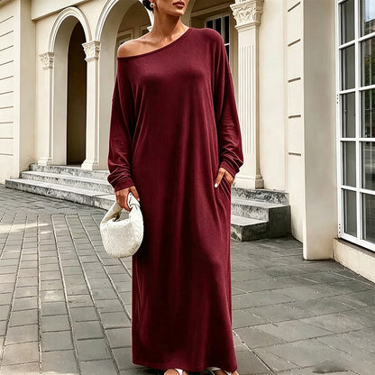 Women's Off-Shoulder Long Sleeve Maxi Dress
