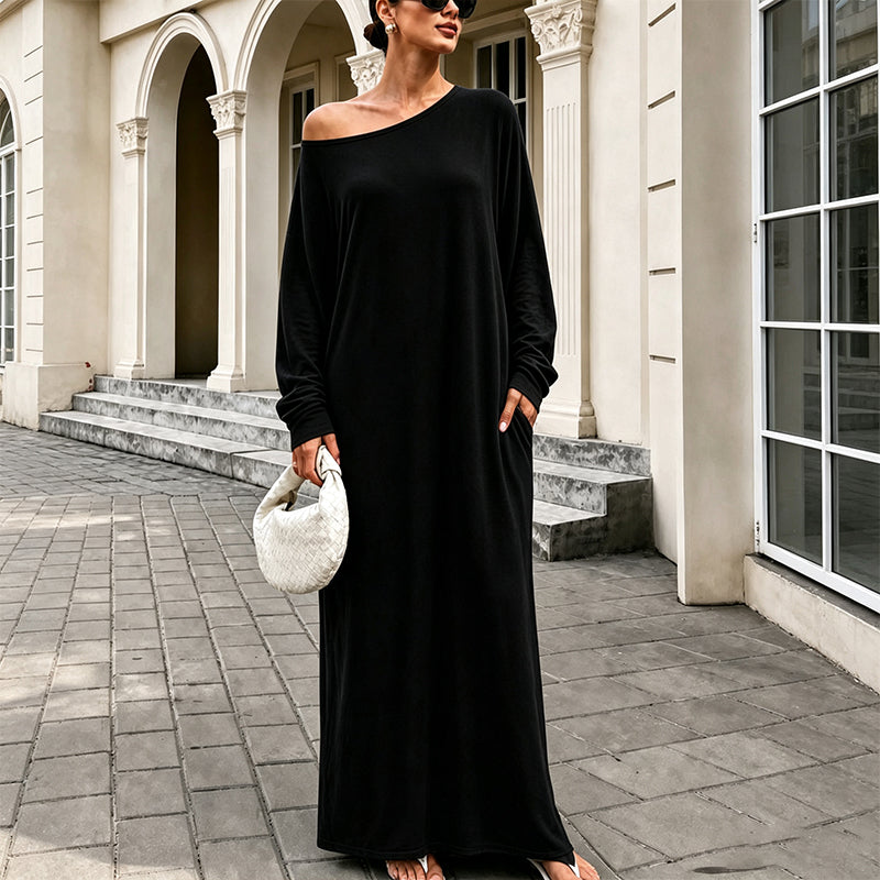 Women's Off-Shoulder Long Sleeve Maxi Dress