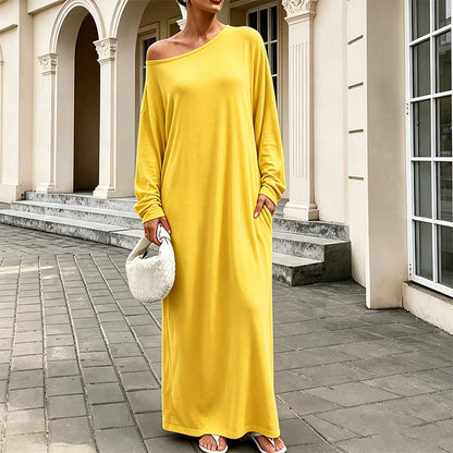 Women's Off-Shoulder Long Sleeve Maxi Dress