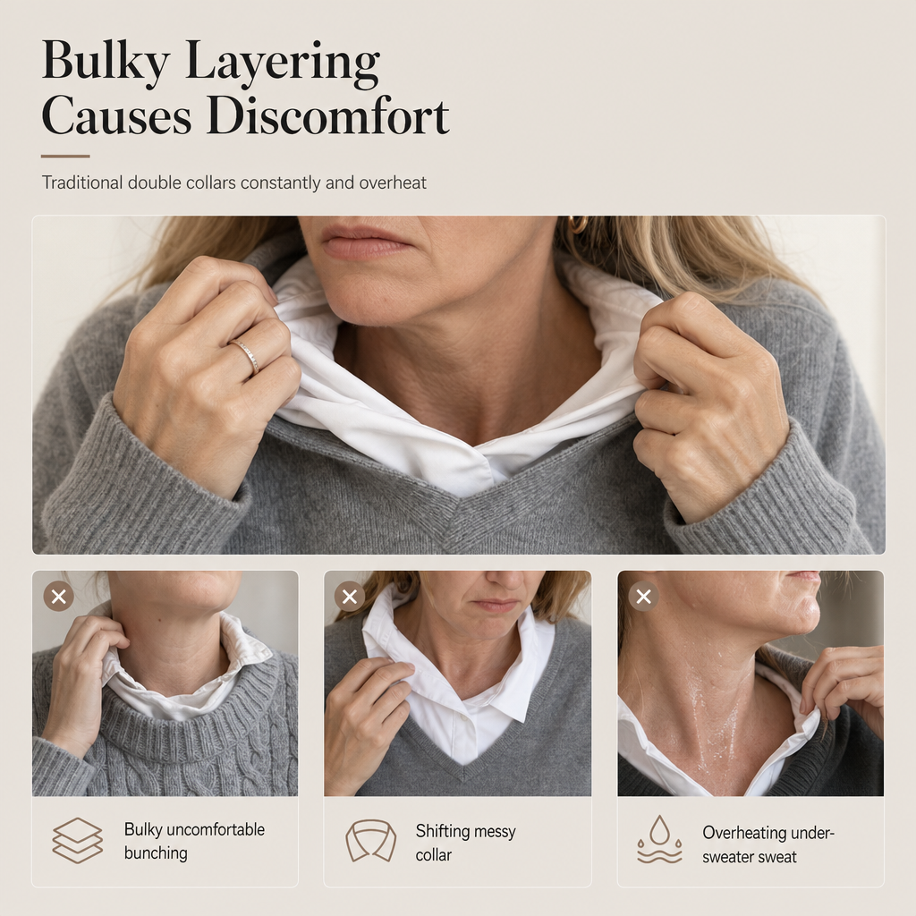 🧶 Layered Look, No Extra Bulk | Women's V-Neck 2-in-1 Knit Sweater