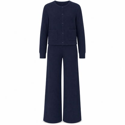 Women's Casual 2 Piece Knitted Cardigan Sweater and Wide Leg Pants Set