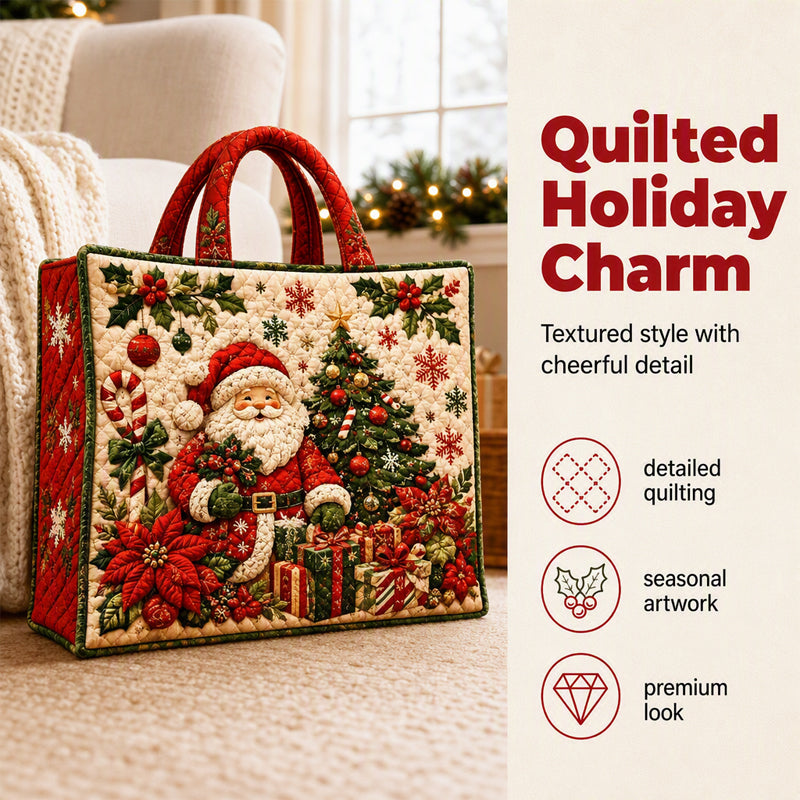 Christmas Theme Quilted Tote Bag