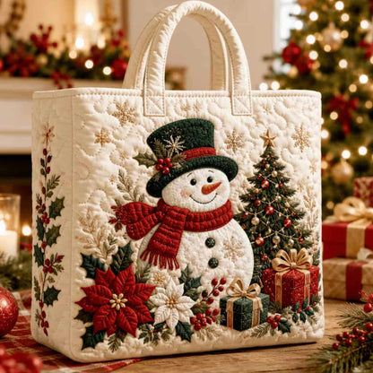 Christmas Theme Quilted Tote Bag