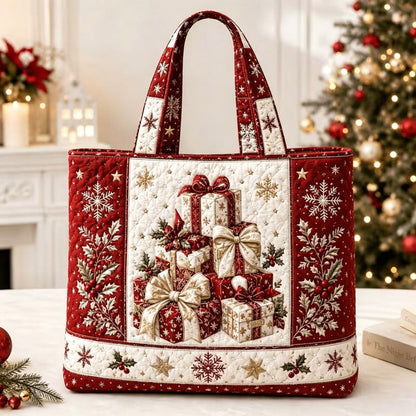 Christmas Theme Quilted Tote Bag