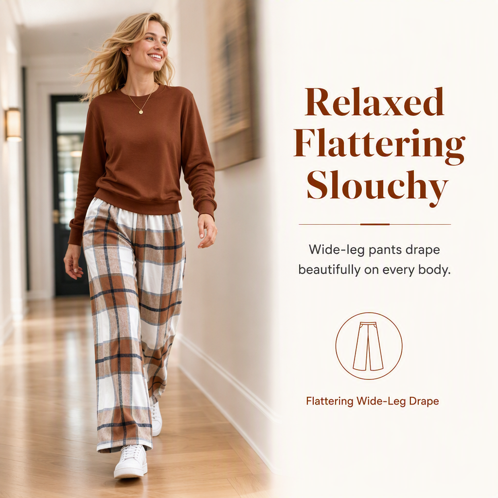⏰New Hot Sales - save 50%  😍Women's Soft Casual Crewneck Sweatshirt and Wide Leg Pants Set