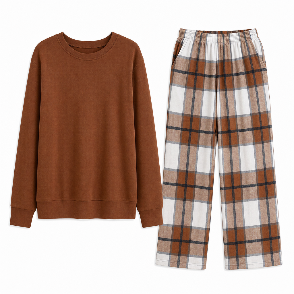 ⏰New Hot Sales - save 50%  😍Women's Soft Casual Crewneck Sweatshirt and Wide Leg Pants Set