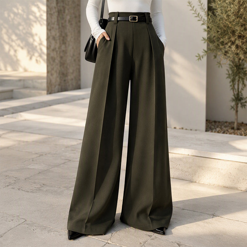 Women's Elegant Drape Wide-Leg Pants