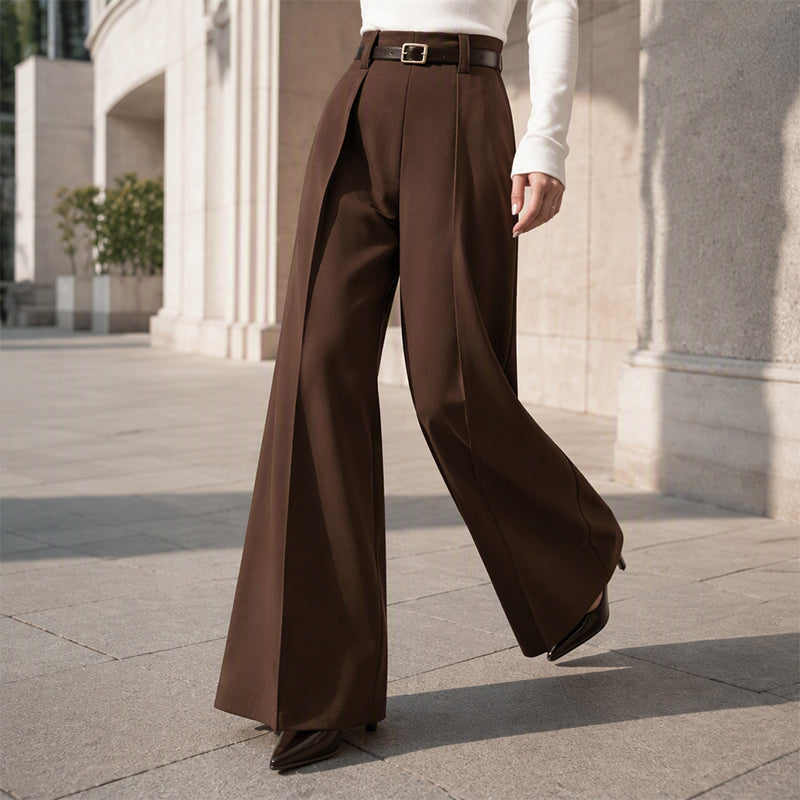 Women's Elegant Drape Wide-Leg Pants