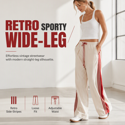 🌸 50% OFF NOW!Women’s Striped Drawstring Wide-Leg Pants with Pockets