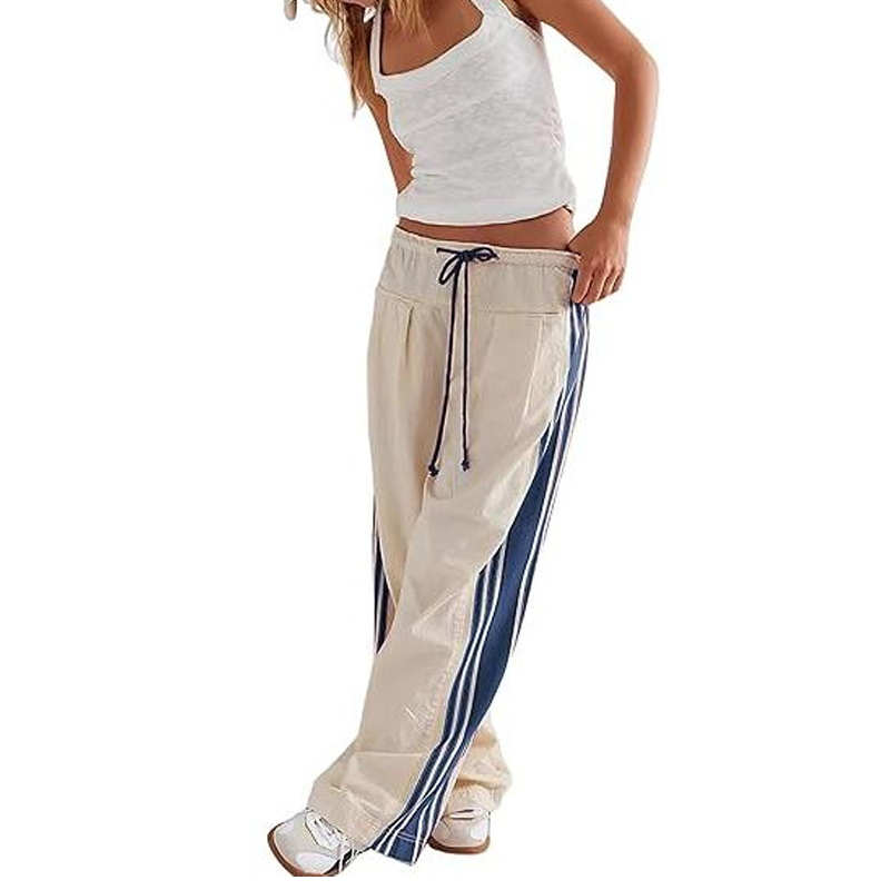 🌸 50% OFF NOW!Women’s Striped Drawstring Wide-Leg Pants with Pockets