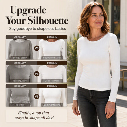 Women's Classic Crew Neck Ribbed Knit Top