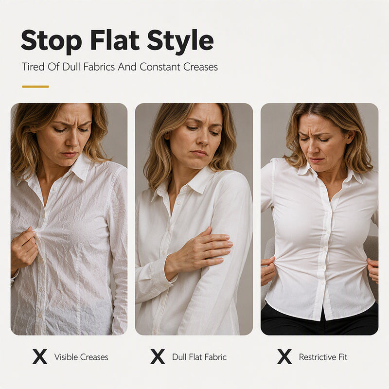 ✨ Crinkle Texture, Polished Everyday Style | Women's Button-Down Shirt