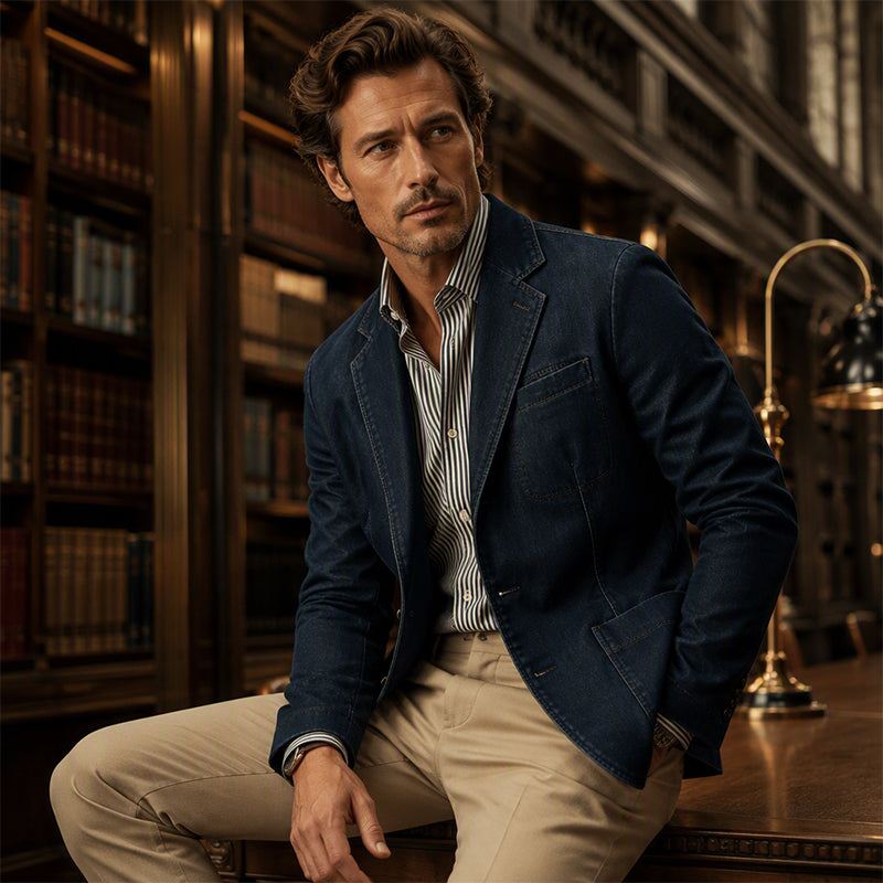 Men's Stylish Slim Fit Denim Blazer