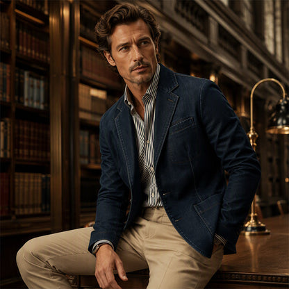 Men's Stylish Slim Fit Denim Blazer