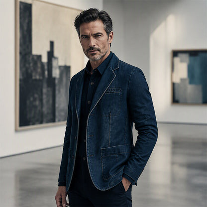 Men's Stylish Slim Fit Denim Blazer