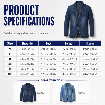 Men's Stylish Slim Fit Denim Blazer