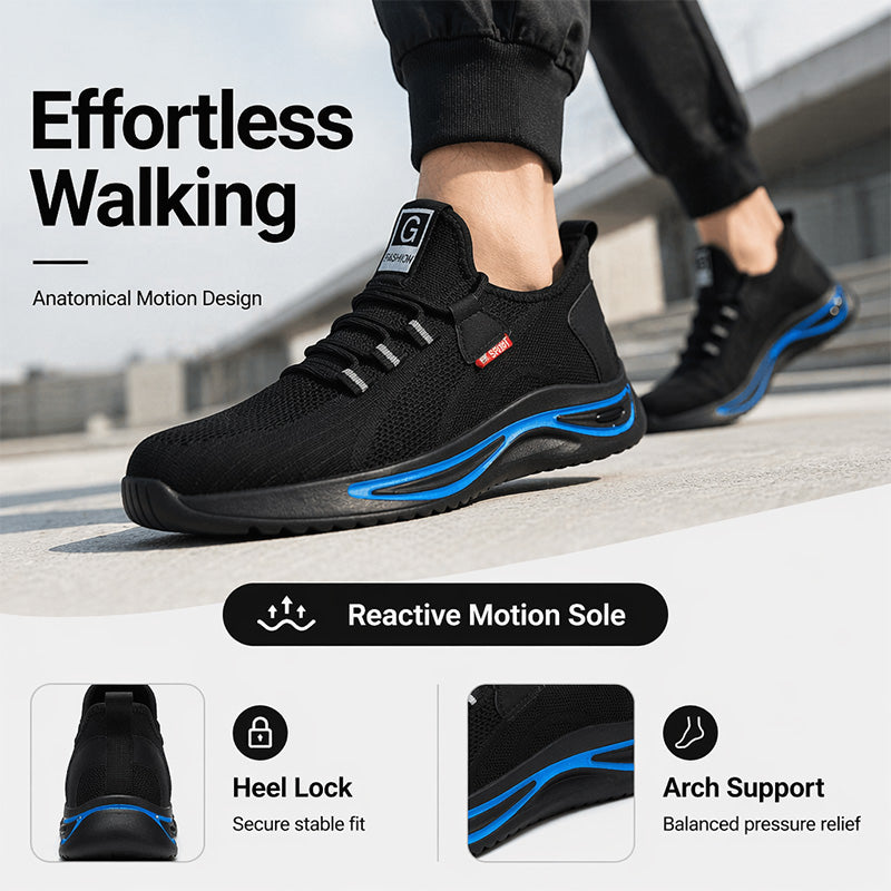 🥾 Steel Toe Protection, Lightweight All-Day Comfort | Men's Safety Work Shoes