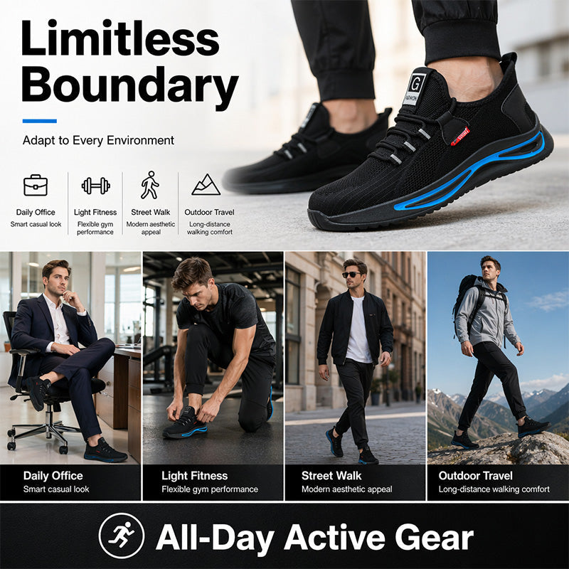 🥾 Steel Toe Protection, Lightweight All-Day Comfort | Men's Safety Work Shoes