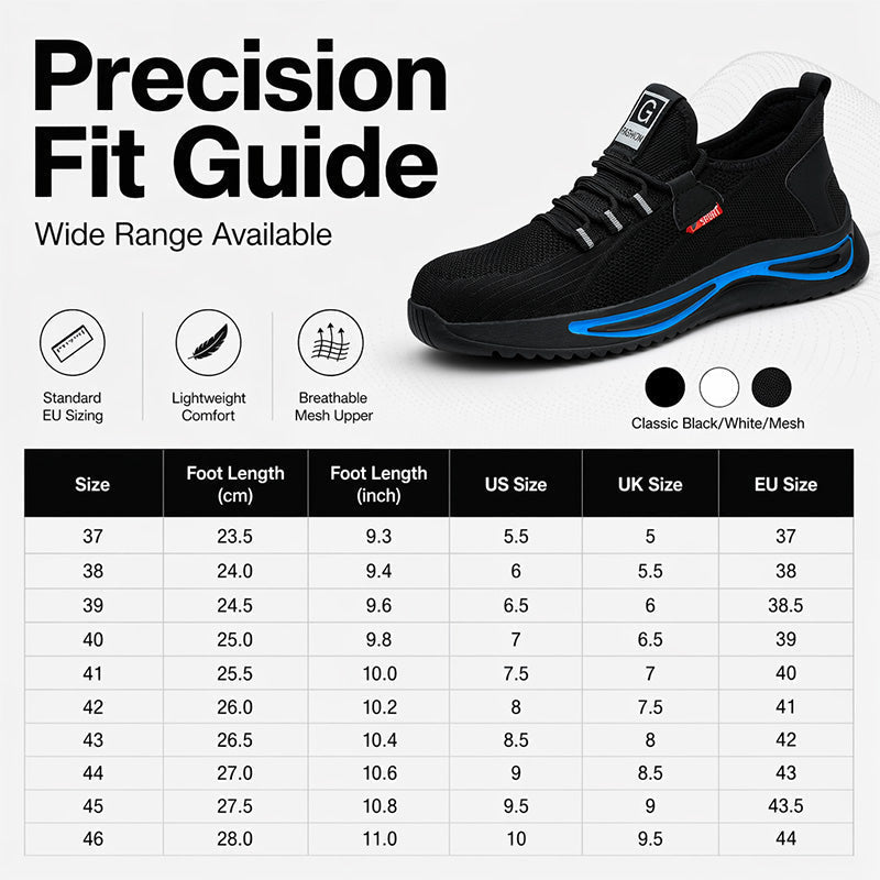 🥾 Steel Toe Protection, Lightweight All-Day Comfort | Men's Safety Work Shoes
