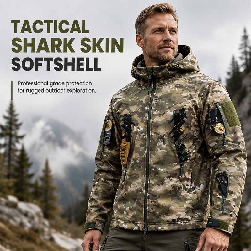 🌧️ Wind-Ready Protection, Multi-Pocket Utility | Men's Tactical Hooded Jacket