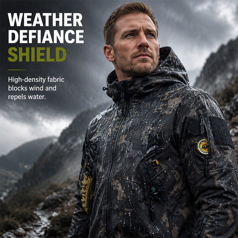 🌧️ Wind-Ready Protection, Multi-Pocket Utility | Men's Tactical Hooded Jacket