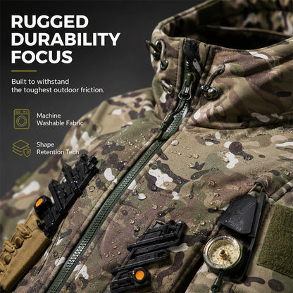 🌧️ Wind-Ready Protection, Multi-Pocket Utility | Men's Tactical Hooded Jacket