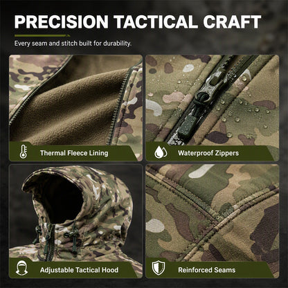 🌧️ Wind-Ready Protection, Multi-Pocket Utility | Men's Tactical Hooded Jacket
