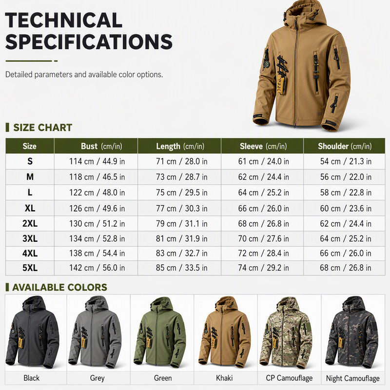 🌧️ Wind-Ready Protection, Multi-Pocket Utility | Men's Tactical Hooded Jacket