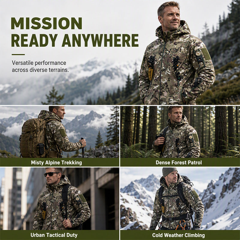 🌧️ Wind-Ready Protection, Multi-Pocket Utility | Men's Tactical Hooded Jacket