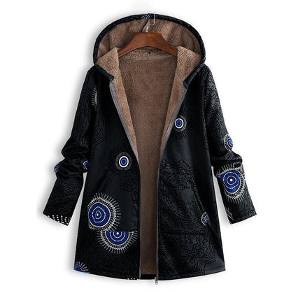 🍂Autumn Hot Sale 59% OFF🔥Women's Vintage Leaf Print Hooded Coat
