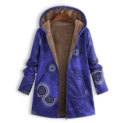 🍂Autumn Hot Sale 59% OFF🔥Women's Vintage Leaf Print Hooded Coat