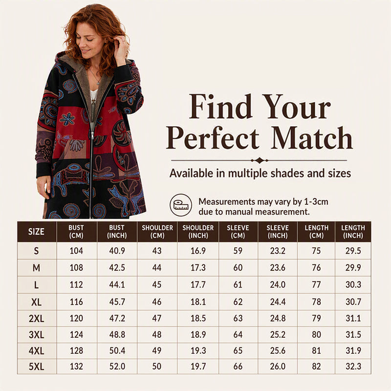 🍂Autumn Hot Sale 59% OFF🔥Women's Vintage Leaf Print Hooded Coat