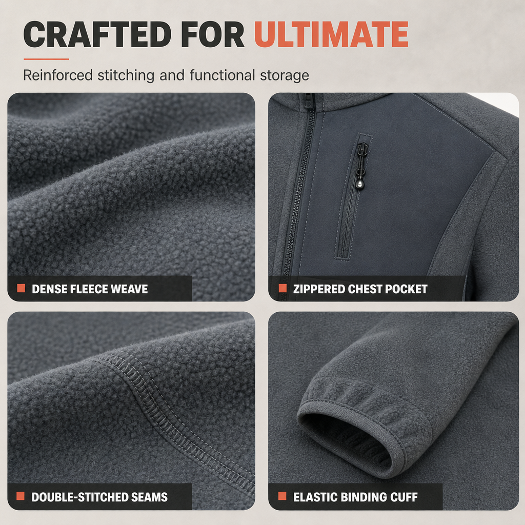 Men's Casual Warm Zip Up Jacket