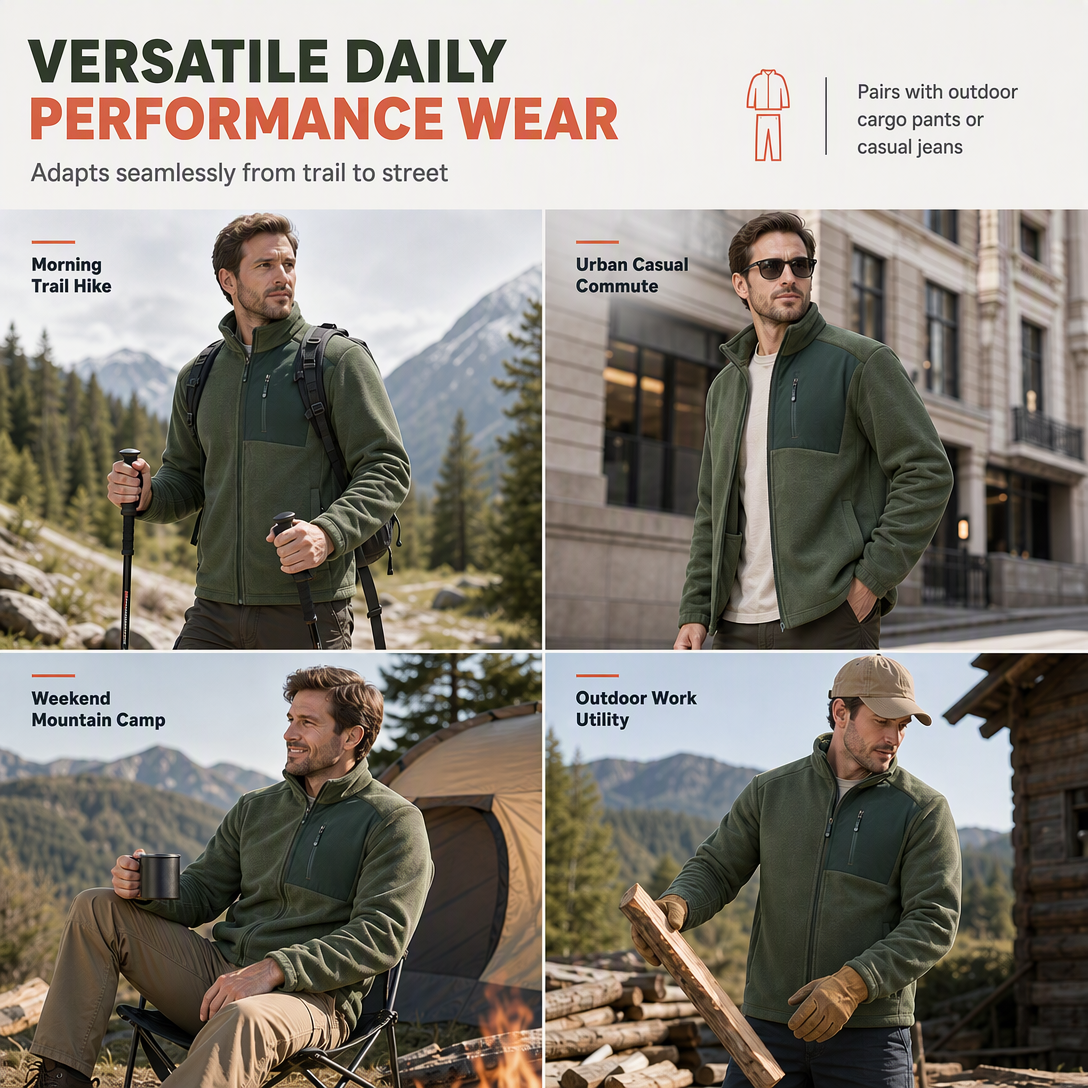 Men's Casual Warm Zip Up Jacket