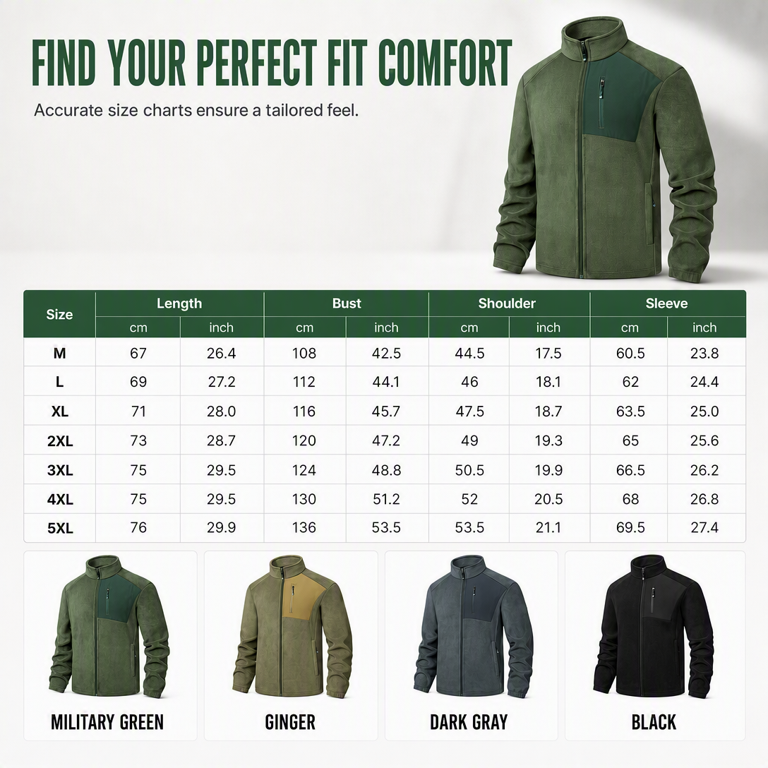 Men's Casual Warm Zip Up Jacket