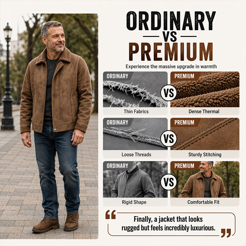 Men's Faux Suede Plush-Lined Jacket