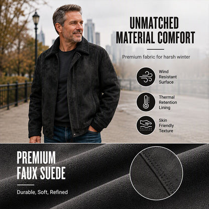 Men's Faux Suede Plush-Lined Jacket