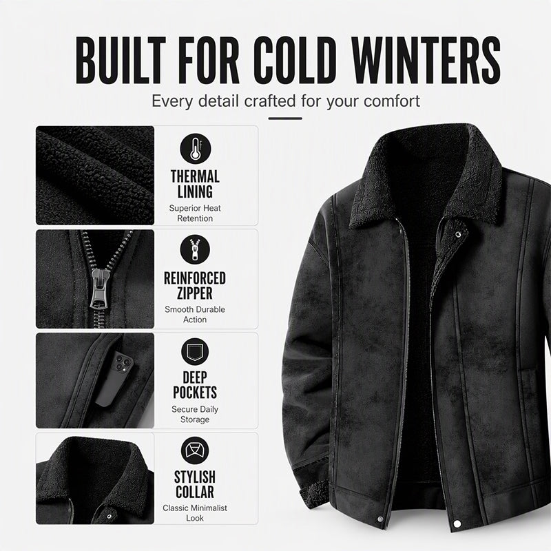 Men's Faux Suede Plush-Lined Jacket
