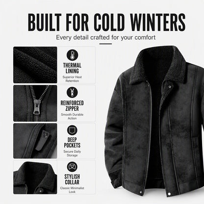 Men's Faux Suede Plush-Lined Jacket