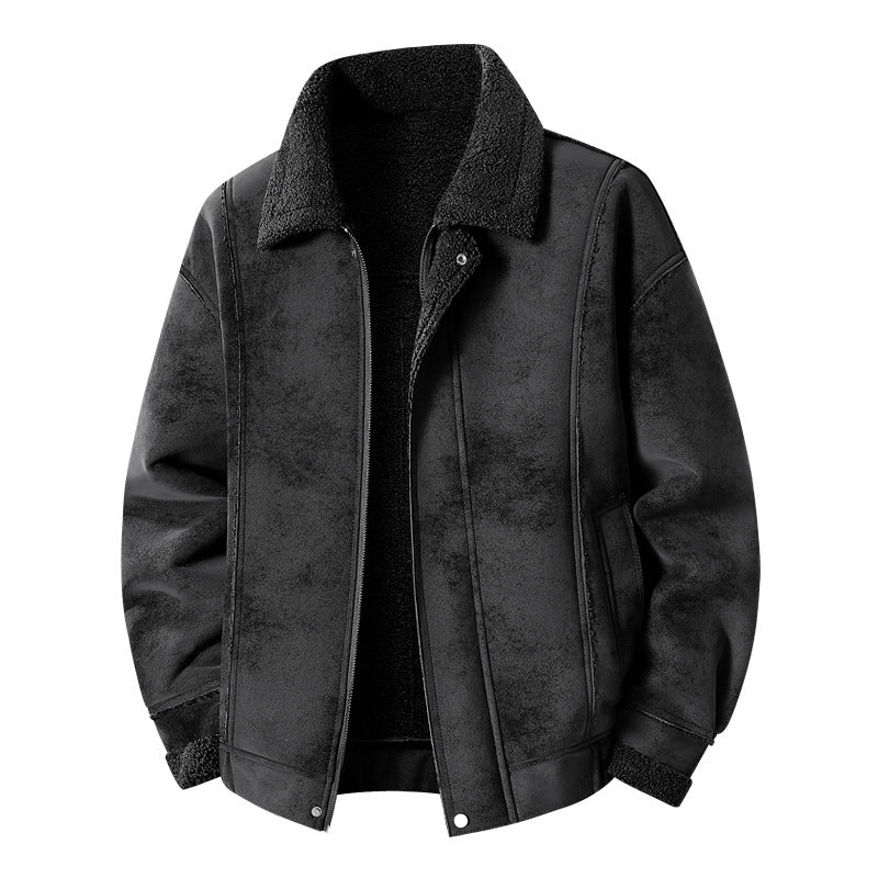 Men's Faux Suede Plush-Lined Jacket