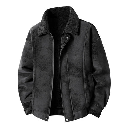 Men's Faux Suede Plush-Lined Jacket