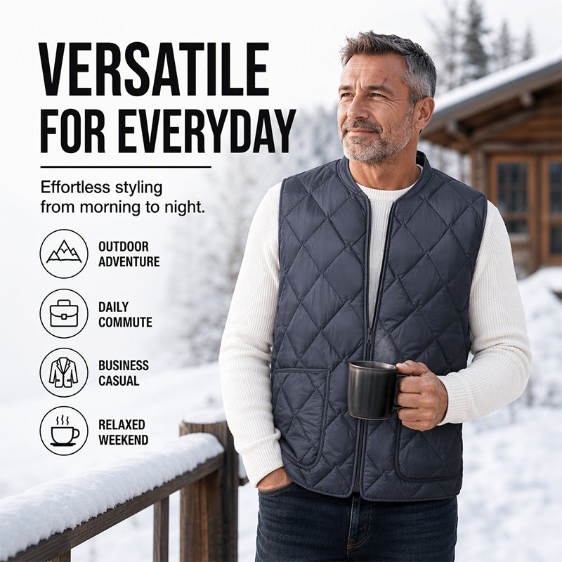 Men's Winter Thermal Diamond Quilted Vest