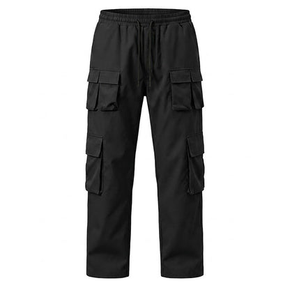 Men's Multi-Pocket Cargo Pants with Drawstring