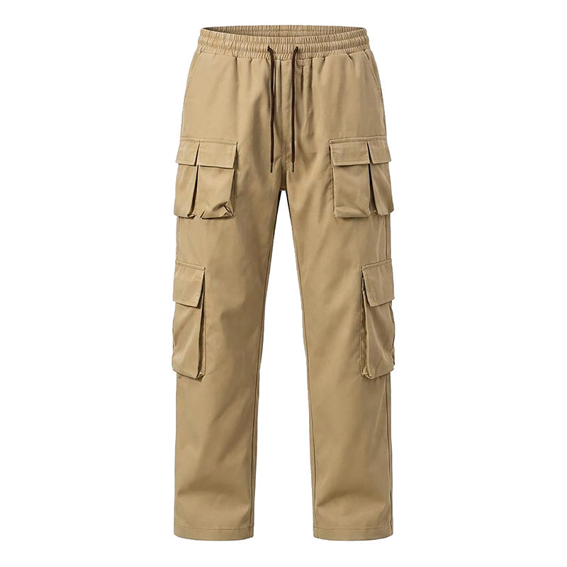Men's Multi-Pocket Cargo Pants with Drawstring