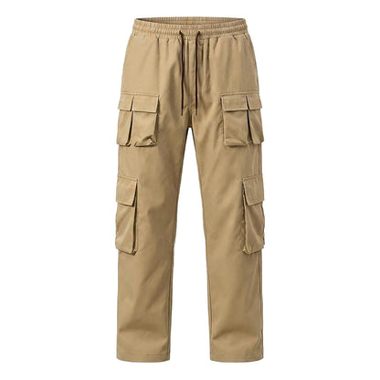 Men's Multi-Pocket Cargo Pants with Drawstring