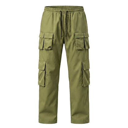 Men's Multi-Pocket Cargo Pants with Drawstring